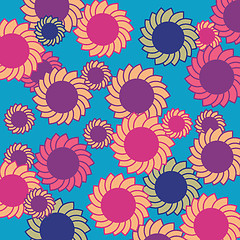 Image showing Retro flowers background