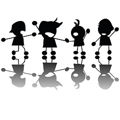 Image showing Crying children silhouettes