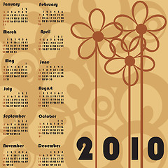 Image showing Retro calendar for 2010