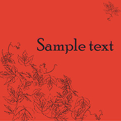 Image showing Sample text card with wine leaves motif