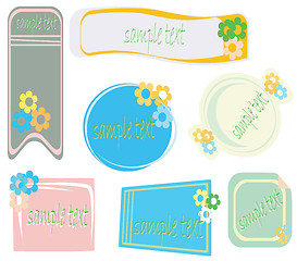 Image showing Stickers with flowers