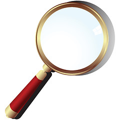 Image showing Golden magnifying glass