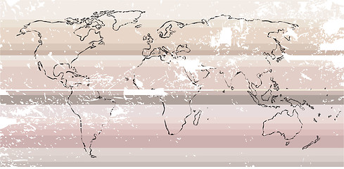 Image showing Rough old map of the world