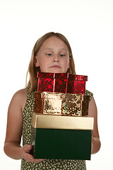 Image showing girl carrying presents