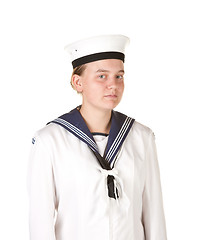 Image showing young sailor isolated white background