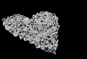 Image showing heart of diamonds on black