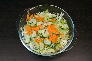 Image showing Cucumber carrot cabbage mix