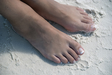 Image showing Feet on the beach, Caribbean Islands, April 2009