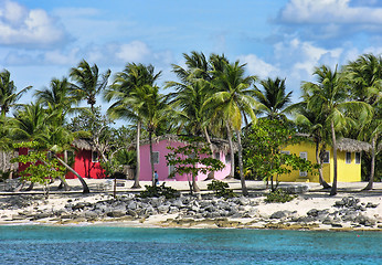 Image showing Small and Coloured Homes on the Coast of Santo Domingo