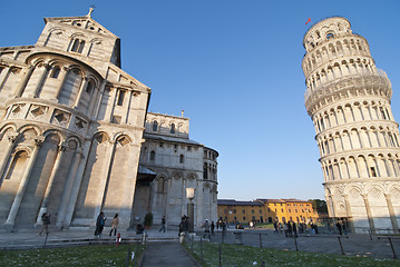 Image showing Light snow in Piazza dei Miracoli, Pisa, Italy