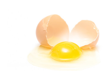 Image showing broken egg over white