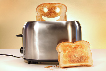 Image showing Toaster with two slices of bread 
