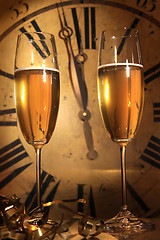 Image showing Champagne ready to bring in the New Year