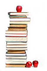 Image showing Stack of books on white 