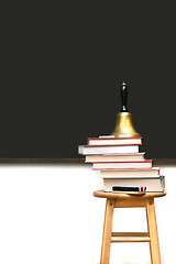 Image showing School books on stool