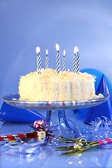 Image showing Blue birthday celebrations