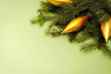 Image showing Golden-green christmas decoration