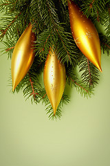 Image showing Golden-green christmas decoration