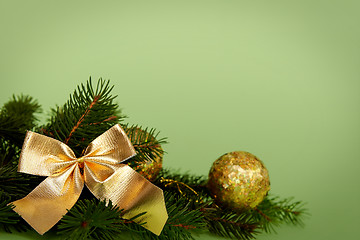 Image showing Golden-green christmas decoration