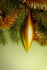 Image showing Golden-green christmas decoration