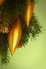 Image showing Golden-green christmas decoration