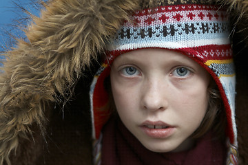 Image showing Winter dressed girl