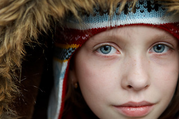 Image showing Winter dressed girl