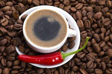 Image showing hot coffee with chili