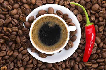 Image showing hot coffee with chili