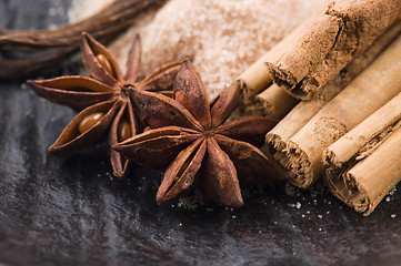 Image showing aromatic spices with brown sugar