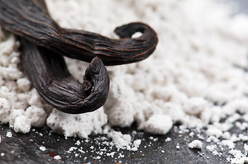 Image showing vanilla beans with aromatic sugar