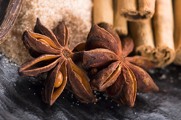 Image showing aromatic spices with brown sugar