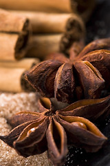 Image showing aromatic spices with brown sugar