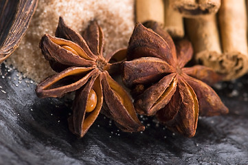 Image showing aromatic spices with brown sugar