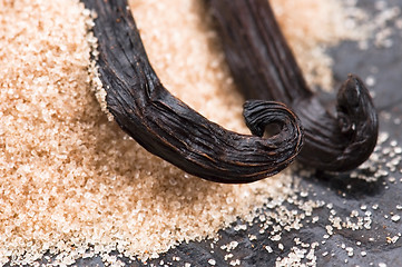 Image showing vanilla beans with brown sugar