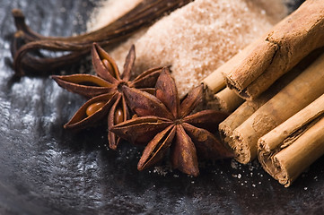 Image showing aromatic spices with brown sugar