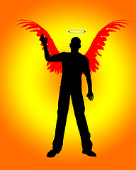 Image showing Silhouetted Angel