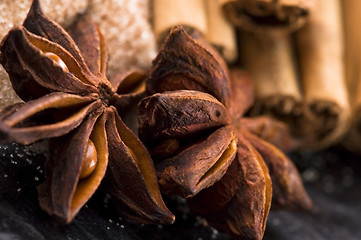 Image showing aromatic spices with brown sugar