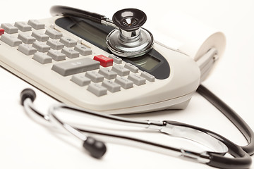 Image showing Black Stethoscope on Calculator