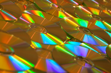 Image showing Golden Data CDs or DVDs Background