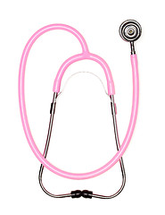 Image showing Pink Pediatric Stethoscope on White