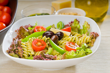 Image showing italian fusilli pasta salad