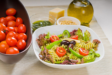 Image showing italian fusilli pasta salad