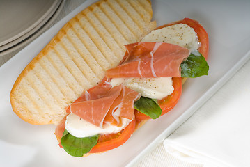 Image showing panini caprese and parma ham