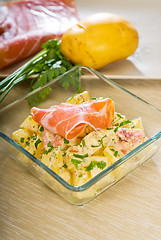 Image showing parma ham and potato salad