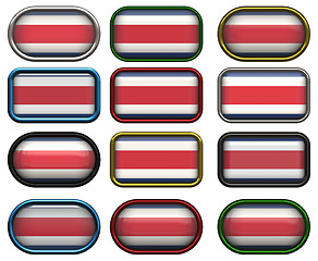 Image showing twelve buttons of the Flag of Costa Rica