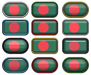 Image showing twelve buttons of the Flag of Bangladesh