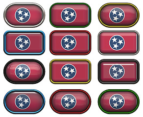 Image showing 12 buttons of the Flag of Tennessee