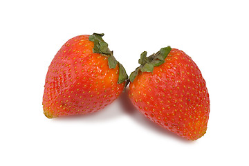 Image showing Strawberries isolated on white background with clipping path