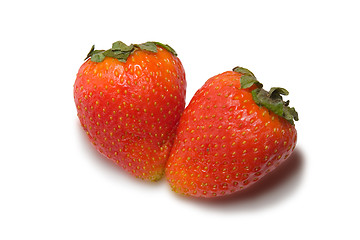 Image showing Strawberries isolated on white background with clipping path